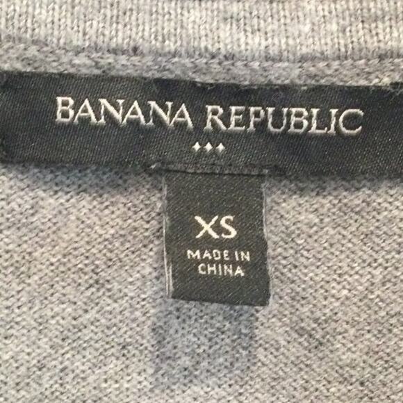 Banana Republic Womens Belted Cardigan Size XS Cotton Grey Coquette Y2K Classic - Picture 2 of 8